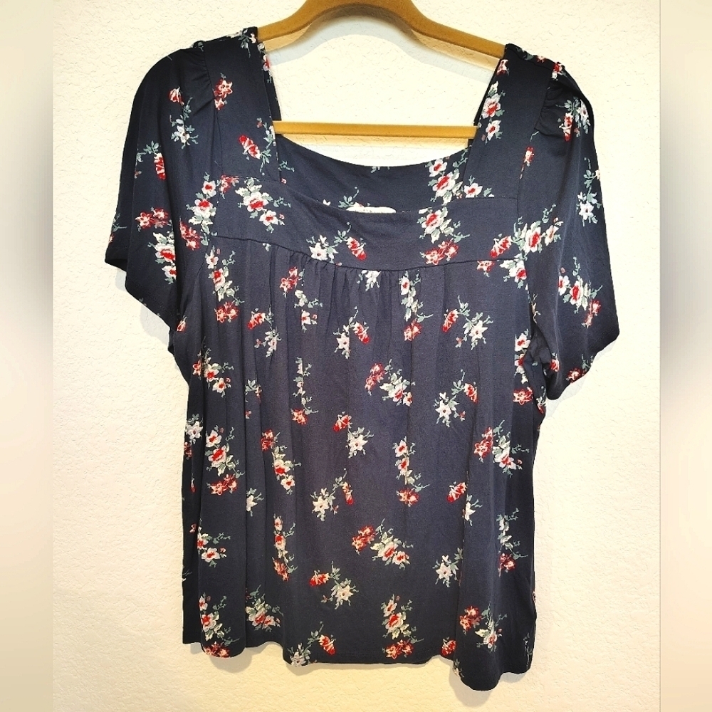 Lucky Brand Navy Floral Women's Blouse